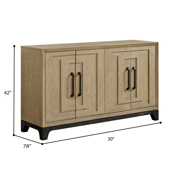 English Elm Wallace & Bay - Caramel Modern Caramel and Cocoa Sideboard in Rich Brown Wood Finish — Storage, Wine Rack, Durable Elegance B361P406179