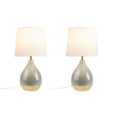 510 Design Liora Modern/Contemporary 2-Tone Ceramic Table Lamp Set of 2 5DS153-0047 Sage Green/Gold