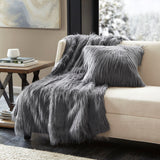 Madison Park Edina Glam/Luxury Faux Fur Throw MP50-4825 Natural