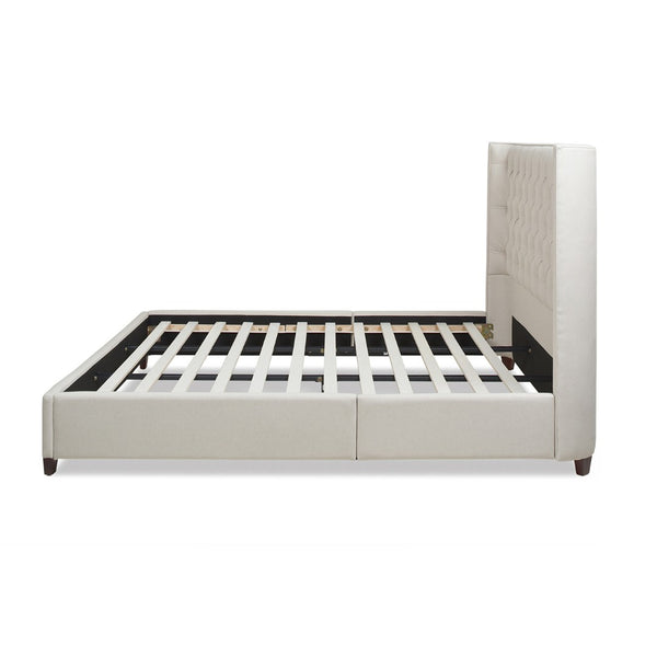 English Elm Manhattan Shelter Wingback Platform Bed Tufted Linen Upholstered King Bedroom Frame B2719P238237
