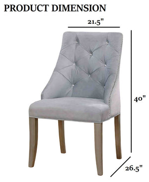 English Elm Transitional Westerham Arm Chair Set of 2 — Dark Cherry wood, upholstered comfort, gold-capped legs elegance Gray,Silver 29 L x 29 W x 25 H B2741P408883