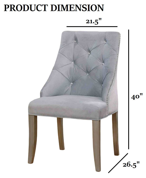 English Elm Transitional Westerham Arm Chair Set of 2 — Dark Cherry wood, upholstered comfort, gold-capped legs elegance Gray,Silver 29 L x 29 W x 25 H B2741P408883