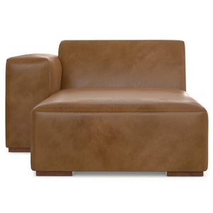 English Elm Rex Left Chaise Sofa Module In Caramel Brown Leather - Modern, Flexible, And Stylish Seating Solution B136P199266-GIGA