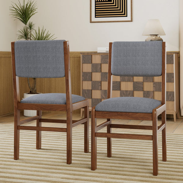 English Elm Dining Chairs Set Of 4 – Mid-Century Modern Upholstered Kitchen Seats For Stylish Dining Spaces N752P271215E