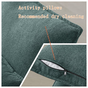 English Elm 130" U-Shaped Sofa With Console & Cupholders - 6-Seat Sleeper Couch In Green For Stylish Living Spaces W1117S00261