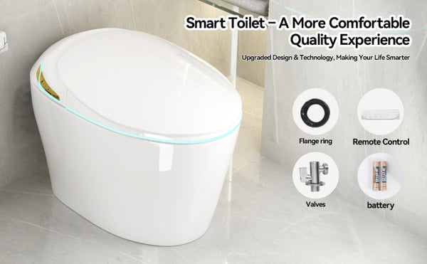 English Elm Unique Smart One Piece Toilet Bidet Heated Seat Auto Flush Warm Air Dryer Spa W3133P384811