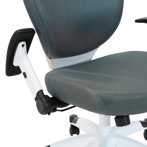 OSP Home Furnishings Padded Managers Chair with Mesh Back Lumbar Support and Ergonomic Synchro Tilt Control 5200W-2M