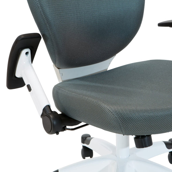 OSP Home Furnishings Padded Managers Chair with Mesh Back Lumbar Support and Ergonomic Synchro Tilt Control 5200W-2M