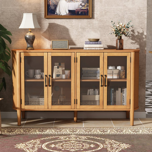 English Elm Christopher Knight Home® - Storage Cabinet - Stylish 4-Door Design For Entryway Or Living Room, Natural Finish, Ample Space N780P330603N