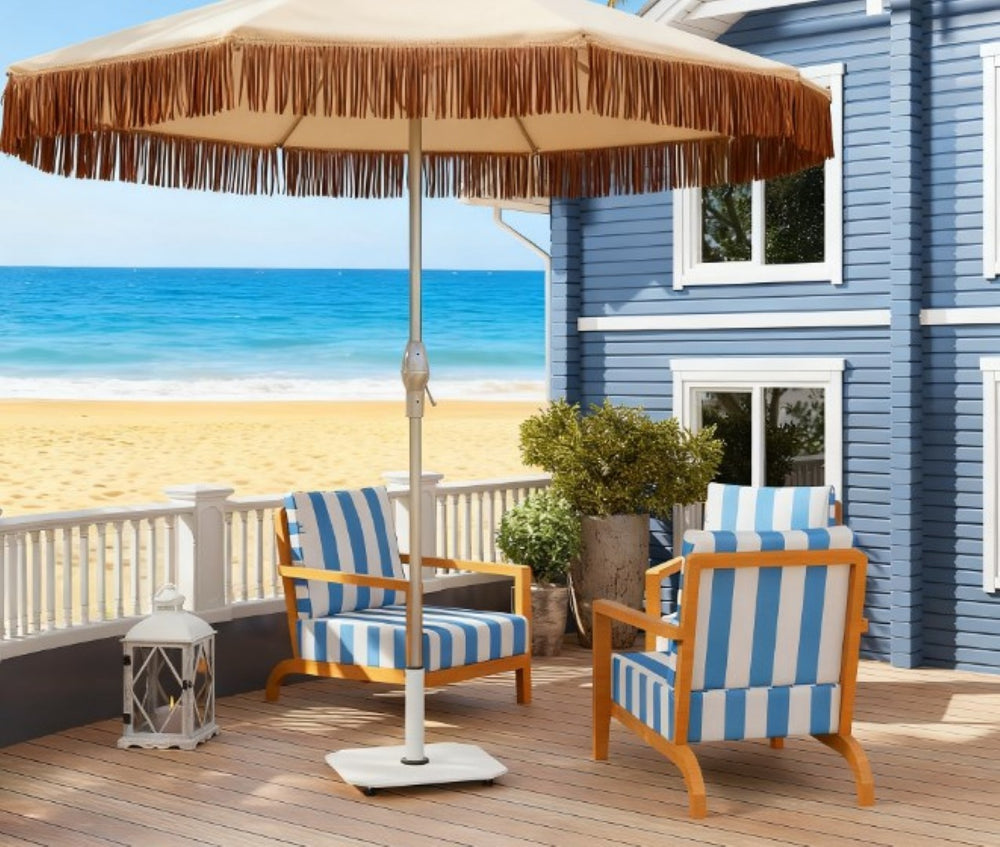 English Elm Metal Powder Coated Square Patio Umbrella Base 41 Pound Weighted Outdoor Stand T3971P427421