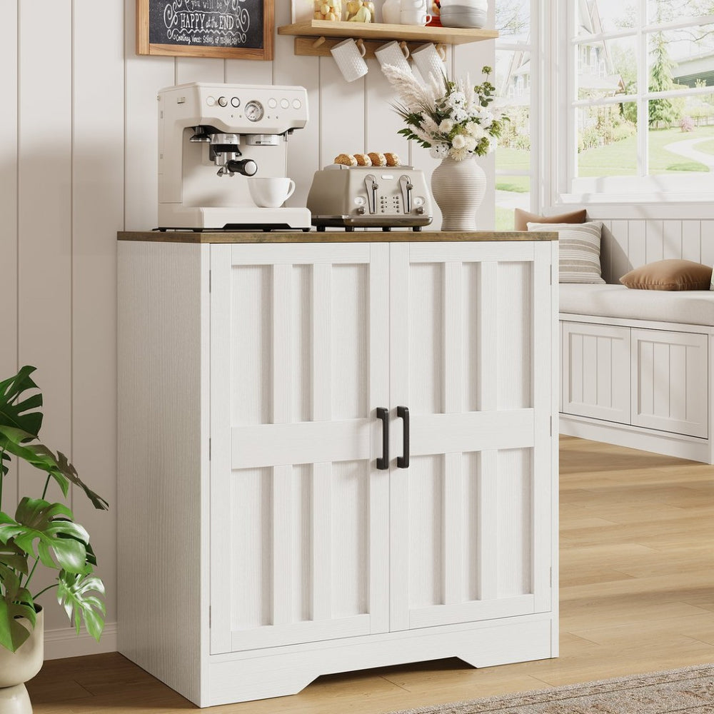 English Elm Sideboard Farmhouse Two Door Storage Cabinet with Adjustable Shelf for Dining or Entryway T5618P451108