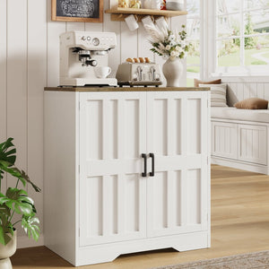 English Elm Sideboard Farmhouse Two Door Storage Cabinet with Adjustable Shelf for Dining or Entryway T5618P451108