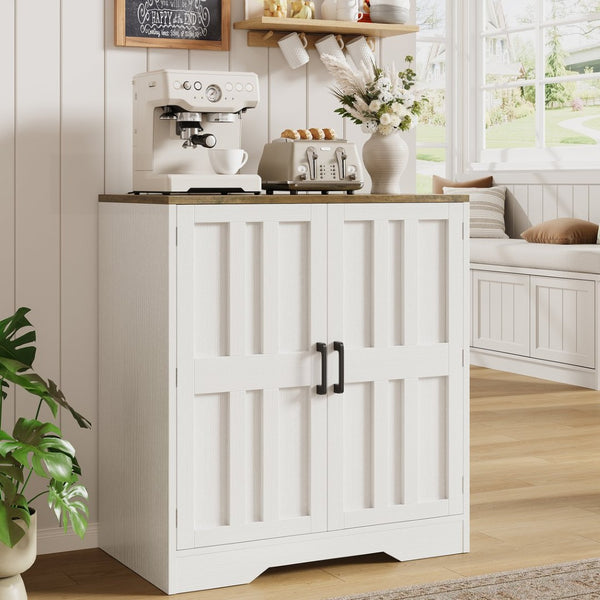 English Elm Sideboard Farmhouse Two Door Storage Cabinet with Adjustable Shelf for Dining or Entryway T5618P451108
