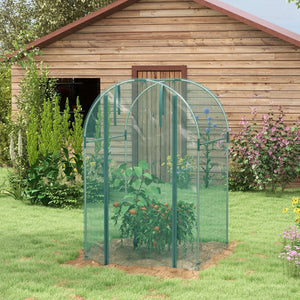 English Elm Outsunny 4' X 4' Crop Cage - Durable Plant Protection Tent With Zippered Access For Garden Safety W2225P174499-GIGA