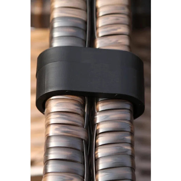 English Elm Fully Assembled 6-Piece Rattan Sectional Sofa Set With Fire Pit & Plush Cushions For Outdoor Comfort B120S00038