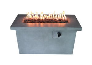 English Elm 24'' Concrete Propane/Natural Gas Outdoor Fire Pit Table with 50,000 BTU, Stainless Steel Burner, Weather-Resistant Gray B120P247439