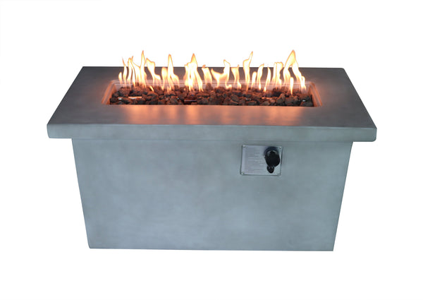English Elm 24'' Concrete Propane/Natural Gas Outdoor Fire Pit Table with 50,000 BTU, Stainless Steel Burner, Weather-Resistant Gray B120P247439