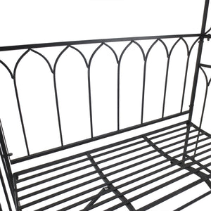 English Elm Outsunny Wooden Garden Arbor with Bench and Trellis for Climbing Vines, 2-Person Outdoor Seating Black W2225P217556