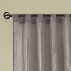 English Elm Solid Crushed Curtain Panel Pair - Elegant Sheer Window Treatments For Light Filtering & Style B03598148-GIGA