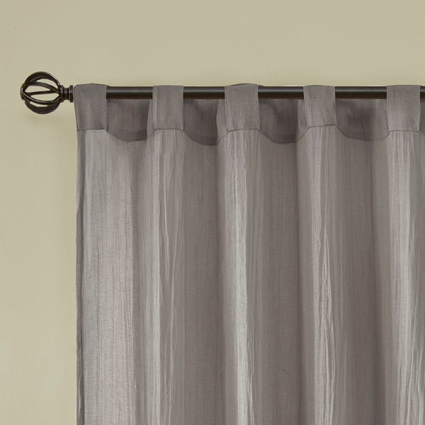 English Elm Solid Crushed Curtain Panel Pair - Elegant Sheer Window Treatments For Light Filtering & Style B03598148-GIGA
