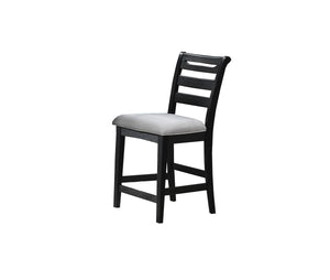 English Elm Modern Counter Height Dining Chairs Set Of 2 - Stylish Black Ladder Back, Upholstered Comfort, Solid Wood B011P218340