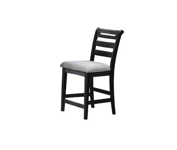 English Elm Modern Counter Height Dining Chairs Set Of 2 - Stylish Black Ladder Back, Upholstered Comfort, Solid Wood B011P218340