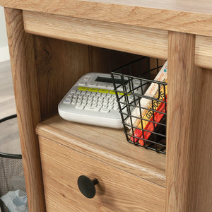 English Elm Desk, Compact Brown Finish With Discreet Storage – Perfect For Home Offices And Small Spaces! B356P402577