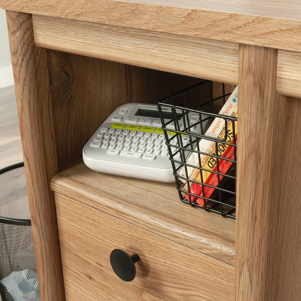 English Elm Desk, Compact Brown Finish With Discreet Storage – Perfect For Home Offices And Small Spaces! B356P402577