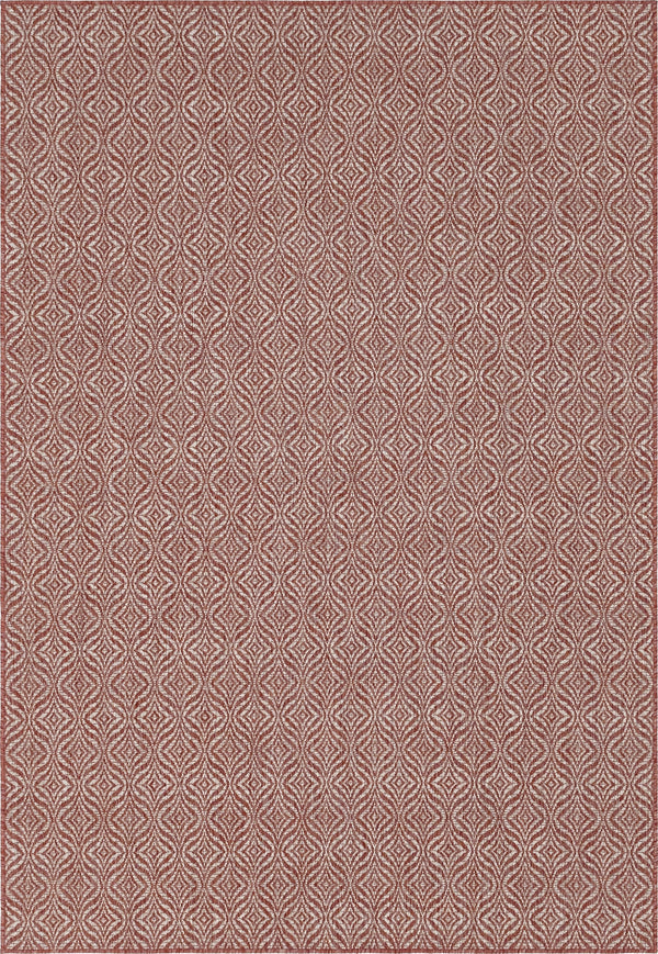 Unique Loom Outdoor Trellis Deco Trellis Machine Made Trellis Rug Rust Red, Ivory 6' 1" x 9' 0"