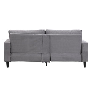 English Elm Two Two Piece Sofa Set with Corduroy Upholstery, Durable Hardwood Frame, Plush Cushions for Cozy Lounging LIGHT GREY 35.83 L x 31.9 W x 12.6 H W2297S00023