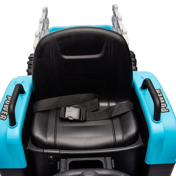 English Elm Ride on Electric Tractor Toy with Trailer 24v 400w Dual Motors Remote Control Led Blue W1578P193906