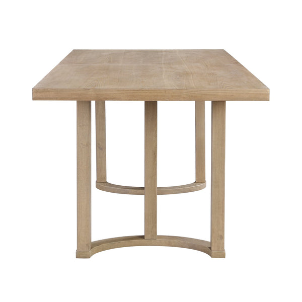 English Elm Christopher Knight Home® - 69 69 INCHES DINING TABLE - Sleek Solid Wood & MDF Rectangular Table with U-Shaped Trestle Base, Seats 6 Natural Ash N771P256927A