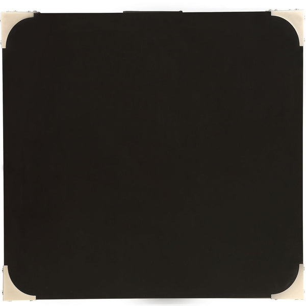 English Elm Black Rustic 1-Drawer End Table with Metal-Corner Wood Top, X-Base Stability, Versatile Accent Piece B062P181373