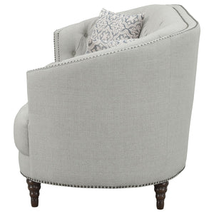 English Elm Veronica Elegant Grey Tufted Sofa with Curved U-Back, Nailhead Trim, Romantic Sloped Arms (85") B062P357813