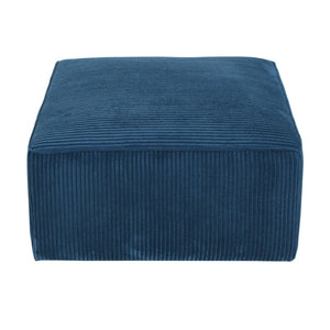 English Elm Upholstered Corduroy Square Ottoman Plywood Frame Sectional Footrest for Living Room Navy Blue N757P414087L