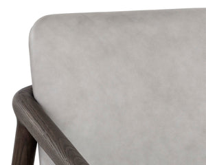 Sunpan CINELLI Lounge Chair - Mid-Century Inspired Design with Solid Oak Frame for Cozy Comfort and Style Grey 110539