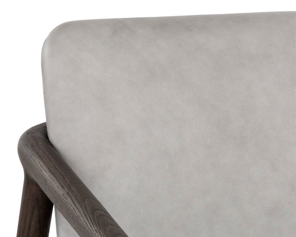 Sunpan CINELLI Lounge Chair - Mid-Century Inspired Design with Solid Oak Frame for Cozy Comfort and Style Grey 110539