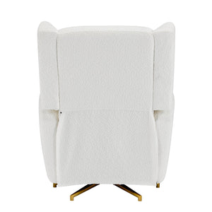 English Elm Christopher Knight Home® - Power Boucle Swivel Recliner Chair with 360° Metal Star Base, Electric Lift, Ergonomic Padded Backrest, Adjustable Footrest, Easy Assembly Beige,Gold N771P298185M