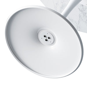 English Elm 31.50" Hexagonal Coffee Table with White Marble Print Top and Metal Base – Modern Compact Chic for Small Spaces W757P186688