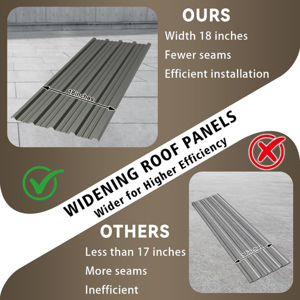English Elm 10 Corrugated Galvanized Steel Roof Panels Weather Resistant Gazebo Pergola Cover W3213P431242