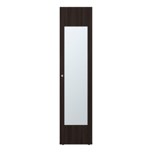 English Elm Home Freestanding Tall Mirrored Cabinet with Four Interior Shelves for Bedroom Bath Brown Oak B200P465728