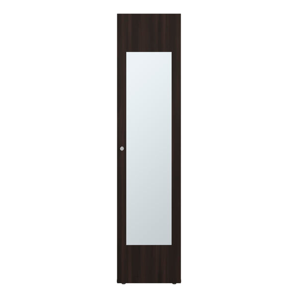 English Elm Home Freestanding Tall Mirrored Cabinet with Four Interior Shelves for Bedroom Bath Brown Oak B200P465728