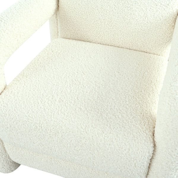 English Elm Christopher Knight Home® - 31.25" Push Back Recliner Plush Teddy Fleece Upholstered Armchair with Foam & Pocket Springs Comfort 90–120–150° Adjustments Beige N763P212864A