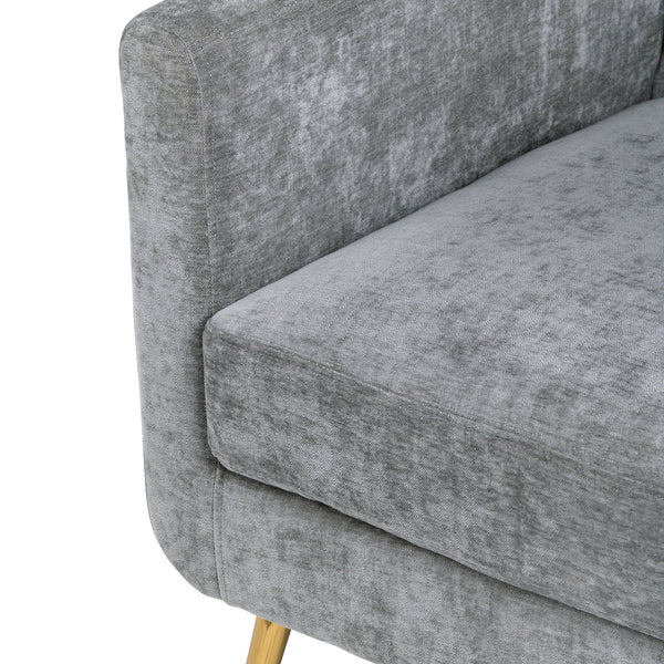 Crestview Collection Modern Accent Chair - Stylish Upholstered Furniture With Button Tufting And Gold Legs For Any Room Gray Polyester Evfzr4352ogry