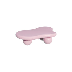 English Elm 40 Inch Cloud Shape Low Mdf Coffee Table with Ball Legs for Eclectic Living Rooms W1435S00018