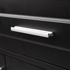 English Elm 63" Fluted Sideboard Buffet Cabinet with Coffee Bar Storage, 4 Doors 3 Drawers, Smooth Silent Slides Black W2917P319112