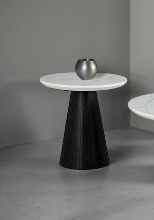 English Elm Contemporary 3-Piece Table Set With Round Faux Marble Cocktail & End Tables For Modern Living Spaces B2741S00647