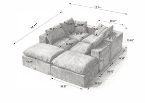 English Elm Modern Chenille Cloud Sofa - Stylish, Modular Comfort For Contemporary Homes, Offices & Lounges W3396S00055