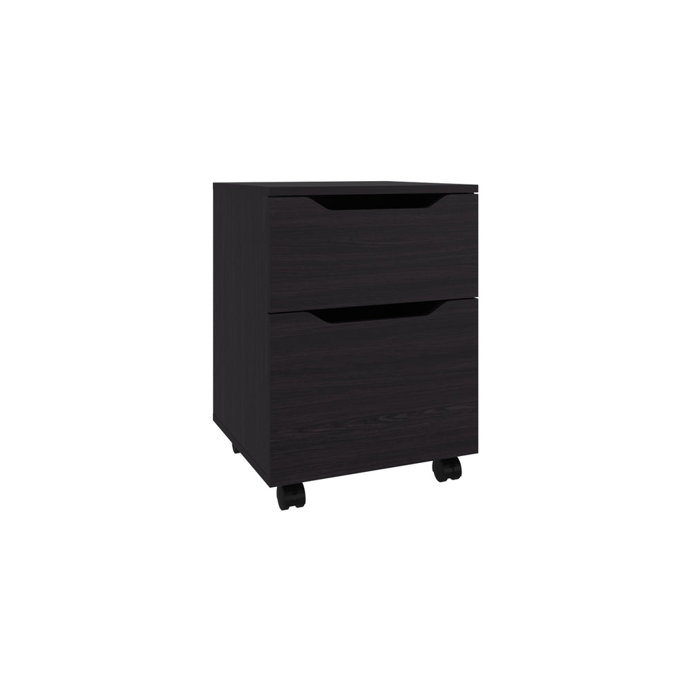 English Elm Ethan Modern Nightstand with Door & Open Shelf, Compact MDF Bedside Table in Kronos Wengue Finish B070P337099