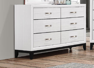 English Elm 1pc Modern 4-Drawer Tall Storage Chest in Mist Finish — Sleek Bedroom Organizer with Spacious Drawers White 61 L x 19 W x 36 H B2741P406736